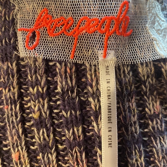 Free people long purple and white sweater - Picture 6 of 7